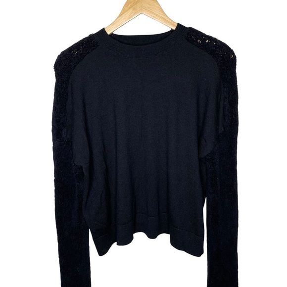 COS Black Wool Fluffy Textured Long Sleeve Sweater - Picture 3 of 11